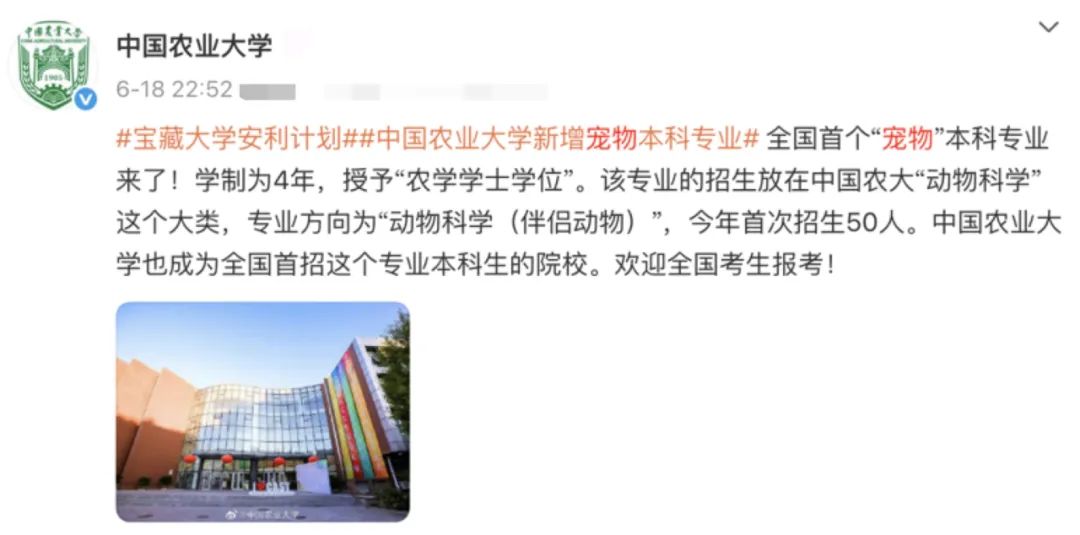 全国首个“宠物”本科专业来了！就业前景如何？(图1)